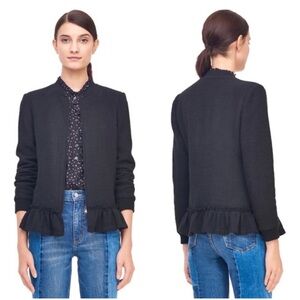 Rebecca Taylor Black Ruffle Hem Blazer